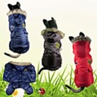 Dog Coat Jumpsuit Police / Military Keep Warm Winter Dog Clothes Warm Red Blue Coffee Costume Down Cotton XXL 3XL 4XL 5XL