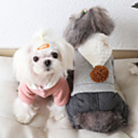Dog Coat Jumpsuit Simple Cute Adorable Casual / Daily Outdoor Winter Dog Clothes Puppy Clothes Dog Outfits Breathable Pink Gray Costume for Girl and Boy Dog Fabric XS S M L XL
