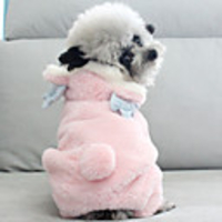 Dog Coat Jumpsuit Solid Colored Cute Thick Velvet Casual / Daily Outdoor Winter Dog Clothes Puppy Clothes Dog Outfits Breathable Blue Pink Costume for Girl and Boy Dog Cotton S M L XL XXL