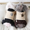 Dog Coat Jumpsuit Stars Thick Velvet Casual / Daily Winter Dog Clothes Warm Black Coffee Costume Fabric XS S M L XL