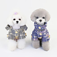 Dog Coat Plaid / Check Casual / Sporty Cute Casual / Daily Winter Dog Clothes Breathable Purple Khaki Costume Cotton S M L XL XXL