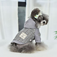 Dog Coat Plaid / Check Classic Style British Casual / Daily Outdoor Winter Dog Clothes Puppy Clothes Dog Outfits Breathable Brown Gray Costume for Girl and Boy Dog Cotton S M L XL XXL