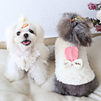 Dog Coat Rabbit / Bunny Thick Velvet Casual / Daily Winter Dog Clothes Warm White Costume Fabric XS S M L XL