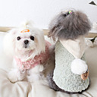 Dog Coat Solid Colored Sweet Cute Casual / Daily Winter Dog Clothes Warm Pink Green Costume Fabric XS S M L XL