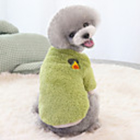 Dog Coat Solid Colored Thick Velvet Casual / Daily Outdoor Winter Dog Clothes Puppy Clothes Dog Outfits Breathable Red Pink Green Costume for Girl and Boy Dog Fleece S M L XL XXL