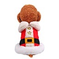 Dog Coat Stars Casual / Daily Cute Christmas Casual / Daily Winter Dog Clothes Warm Red Costume Polyster XS S M L XL