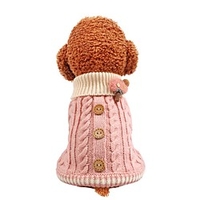 Dog Coat Sweater Color Block Casual / Daily Cute Casual / Daily Winter Dog Clothes Warm Yellow Blue Pink Costume for miniinthebox
