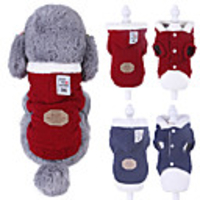 Dog Coat Sweater Solid Colored Casual / Sporty Fashion Casual / Daily Winter Dog Clothes Breathable Red Blue Costume Fleece Cotton XS S M L XL XXL
