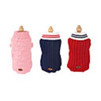 Dog Coat Sweater Solid Colored Casual / Sporty Fashion Casual / Daily Winter Dog Clothes Breathable Red Blue Pink Costume Cotton XXS XS S M L