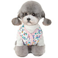 Dog Coat Vest Flower Reversible Casual / Sporty Casual / Daily Winter Dog Clothes Breathable Blue Pink Costume Cotton S M L XL XXL