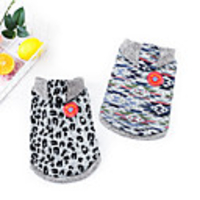 Dog Coat Vest Leopard Casual / Sporty Fashion Casual / Daily Winter Dog Clothes Breathable Black Gray Costume Fabric Cotton XS S M L XL