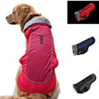 Dog Coat Vest Solid Colored Classic Style Sports Outdoor Winter Dog Clothes Waterproof Black Red Blue Costume Polyster XS S M L XL XXL