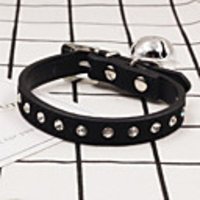 Dog Collar Adjustable / Retractable Rhinestone PU Leather Red Pink