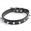 Dog Collar Adjustable / Retractable Studded Rivet PU Leather Black Purple Red