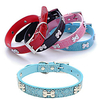 Dog Collar Adjustable Breathable Retractable Outdoor Walking Butterfly Shing Diamonds PU Leather Corgi Shiba Inu Pug Bichon Frise Schnauzer Poodle White Black Red Blue Pink 1pc