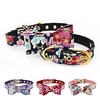 Dog Collar Adjustable Breathable Retractable Outdoor Walking Flower PU Leather Corgi Shiba Inu Pug Bichon Frise Schnauzer Poodle Black / White Black Purple Red Dark Red 1pc