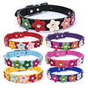 Dog Collar Adjustable Breathable Retractable Outdoor Walking Flower PU Leather Corgi Shiba Inu Pug Bichon Frise Schnauzer Poodle Black Purple Yellow Red Fuchsia 1pc miniinthebox