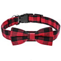 Dog Collar Bowknot Cosplay Christmas Winter Dog Clothes White Black Costume Polyster S M L