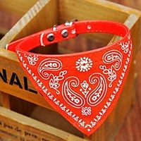 Dog Collar Collar Bandana Adjustable / Retractable Bandanas PU Leather Black Red Blue Pink miniinthebox