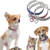 Dog Collar Necklace Adjustable Size Decoration Heart Alloy White Blue Pink