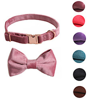 Dog Collar Tie / Bow Tie Adjustable Retractable Durable Outdoor Walking Classic Bowknot Nylon Small Dog Medium Dog Black Purple Red Blue Pink 1pc