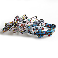 Dog Collar Tie / Bow Tie Adjustable Retractable Durable Outdoor Walking Food Classic Bowknot Nylon Small Dog Blue Pink Dark Blue Light Blue 1pc