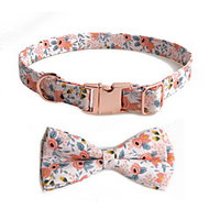 Dog Collar Tie / Bow Tie Adjustable Retractable With Bell Durable Outdoor Walking Classic Bowknot Flower Nylon Small Dog Blue Orange Green 1pc