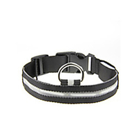 Dog Collar Waterproof LED Lights Nylon White Yellow Red Blue Pink