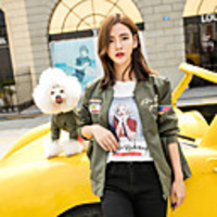 Dog Costume Coat Matching Outfits"es Sayings National Flag Punk Leisure Sports Casual / Daily Dog Clothes Puppy Clothes Dog Outfits Waterproof Black Green Costume for Girl and Boy Dog Polyster