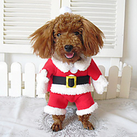 Dog Costume Coat Outfits Santa Claus Cosplay Halloween Christmas Christmas Party Winter Dog Clothes Puppy Clothes Dog Outfits Costume for Girl and Boy Dog Cotton XS S M L XL