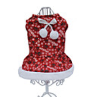 Dog Costume Dress Snowflake Christmas Cute Christmas Winter Dog Clothes Puppy Clothes Dog Outfits Breathable Red Costume for Girl and Boy Dog Cotton XS S M L XL