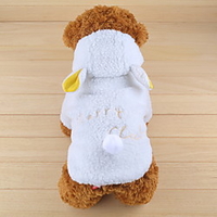Dog Costume Hoodie Puppy Clothes Solid Colored Sheep Cosplay Cute Holiday Winter Dog Clothes Puppy Clothes Dog Outfits Warm White Costume for Girl and Boy Dog Polyster XS S M L XL