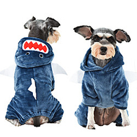 Dog Costume Pajamas Shark Casual / Sporty Fashion Casual / Daily Winter Dog Clothes Puppy Clothes Dog Outfits Breathable Blue Costume for Girl and Boy Dog Fleece XS S M L XL XXL miniinthebox