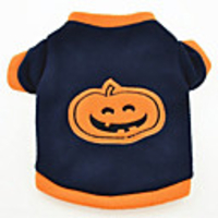 Dog Costume Shirt / T-Shirt Dog Clothes Pumpkin Black Polar Fleece Costume For Spring Fall Winter Cosplay