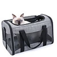 Dog Dog Backpack Portable Solid Colored Oxford Cloth Gray
