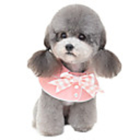 Dog Dog Bandana Dog Bibs Scarf Triangle Bibs Accessories Dog Clothes Adjustable Yellow Blue Pink Wedding Birthday Costume Shiba Inu Bichon Frise Poodle Cotton Plaid / Check Bowknot Party Cute S M L