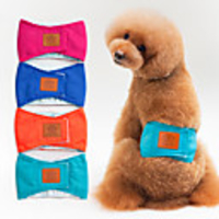 Dog Dog Physiological Menstrual Pants Pet Underwear Diapers Solid Colored Cartoon Ordinary Adorable Casual / Daily Dog Clothes Puppy Clothes Dog Outfits Breathable Blue Pink Orange Costume for Girl