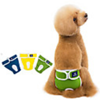 Dog Dog Physiological Menstrual Pants Pet Underwear Diapers Stripes Classic Minimalist Casual / Daily Dog Clothes Puppy Clothes Dog Outfits Breathable Yellow Blue Green Costume for Girl and Boy Dog