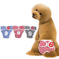 Dog Dog Physiological Menstrual Pants Pet Underwear Diapers Stripes Stripes Casual / Daily Dog Clothes Puppy Clothes Dog Outfits Breathable Black Red Blue Costume for Girl and Boy Dog Coral Fleece