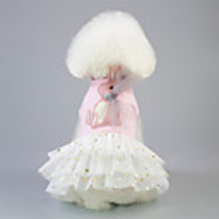 Dog Dress Animal DressesSkirts Dog Clothes White Pink Costume Cotton / Polyester XS S M L XL