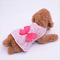 Dog Dress Bowknot Casual / Daily Dog Clothes Purple Blue Pink Costume Baby Small Dog Fabric XS S M L XL