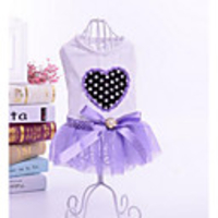 Dog Dress Dog Clothes Princess Purple Pink Cotton Costume For Summer Casual / Daily Sports