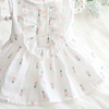 Dog Dress Dog Costume Lace Bowknot Printed Elegant Adorable Dailywear Casual / Daily Dog Clothes Puppy Clothes Dog Outfits Breathable White Red Blue Costume for Girl and Boy Dog Cotton XS S M L XL miniinthebox