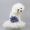 Dog Dress Flower Wedding Dog Clothes Yellow Blue Costume Polyster XS S M L XL