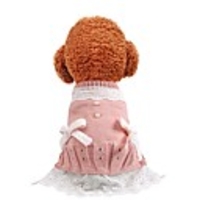 Dog Dress Lace Casual / Daily Cute Christmas Party Winter Dog Clothes Puppy Clothes Dog Outfits Warm Blue Pink Costume for Girl and Boy Dog Plush XS S M L XL