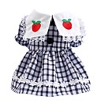Dog Dress Plaid Cute British Christmas Party Dog Clothes Breathable Red Costume Polyster XS S M L XL