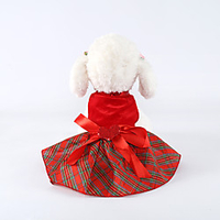Dog Dress Puppy Clothes Plaid / Check Bowknot DressesSkirts Sweet Style Winter Dog Clothes Puppy Clothes Dog Outfits Red Costume for Girl and Boy Dog Terylene XXS XS S M L miniinthebox