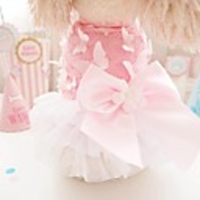Dog Dress Puppy Clothes Solid Colored Wedding Dog Clothes Puppy Clothes Dog Outfits Yellow Pink Costume for Girl and Boy Dog Polyster XS S M L XL
