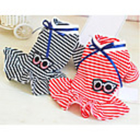 Dog Dress Stripes Casual / Daily Dog Clothes Black Red Costume Cotton XS S M L XL