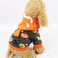 Dog Halloween Costumes Coat Hoodie Pumpkin Halloween Outdoor Winter Dog Clothes Puppy Clothes Dog Outfits Black Costume for Girl and Boy Dog Polyster XS S M L XL XXL